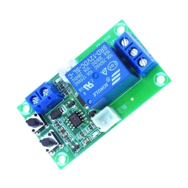 M2EC Dual-button Relay Module 12V On Off Switch Module Board Stable RS-trigger Circuit Board Self-locking Module Reliable