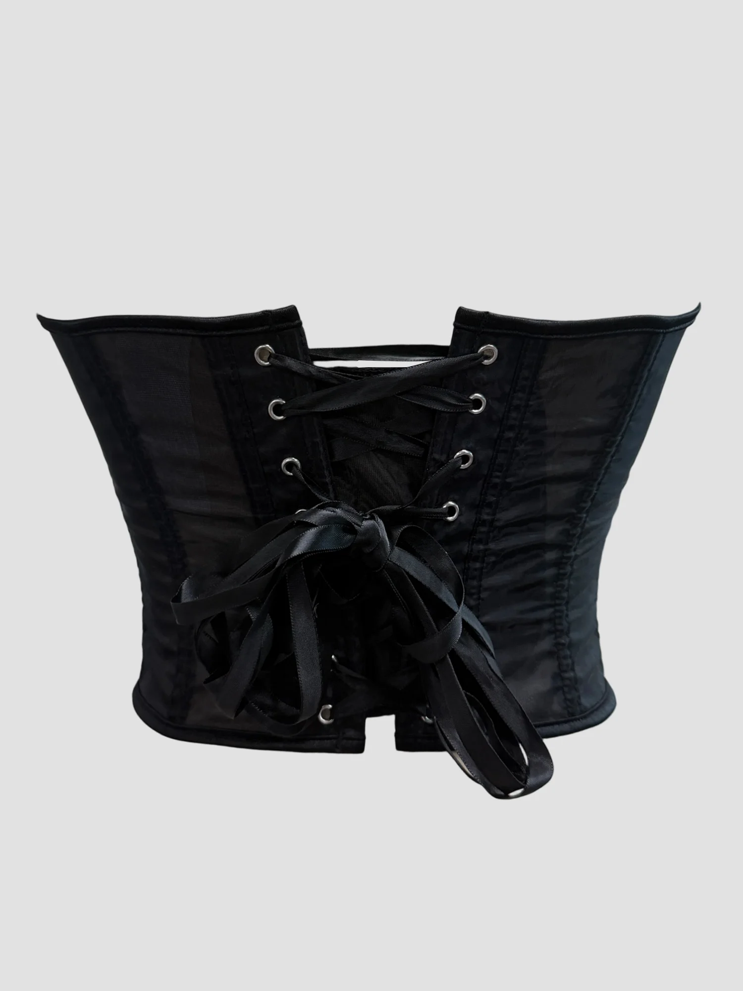 Black White Floral Lace Overbust Corset Strapless Sheer Mesh Patchwork Back Lace Up Boned Waist Trainer Holiday Party Wear