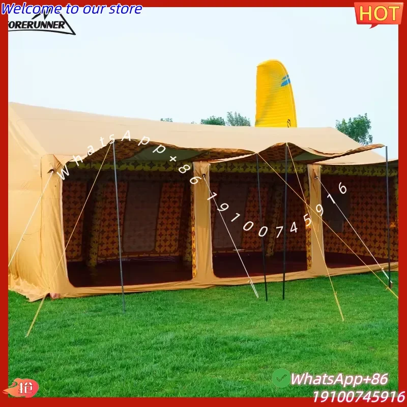 2026 Portable Inflatable Camping Tents for Middle East Desert Waterproof Oxford Canvas PVC Fabrics Large Space