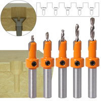 8mm Shank HSS Woodworking Countersink Router Bit Set Screw Extractor Remon Demolition for Wood Milling Cutter