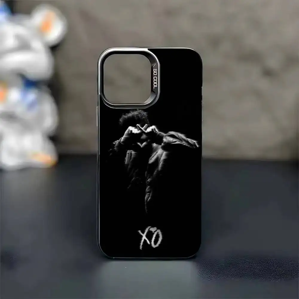 Die W-Weeknd XO Handyhülle für iPhone 17,16,15,14,13,12,11, Pro Max, Plus, schwarze Candy Silver Cover