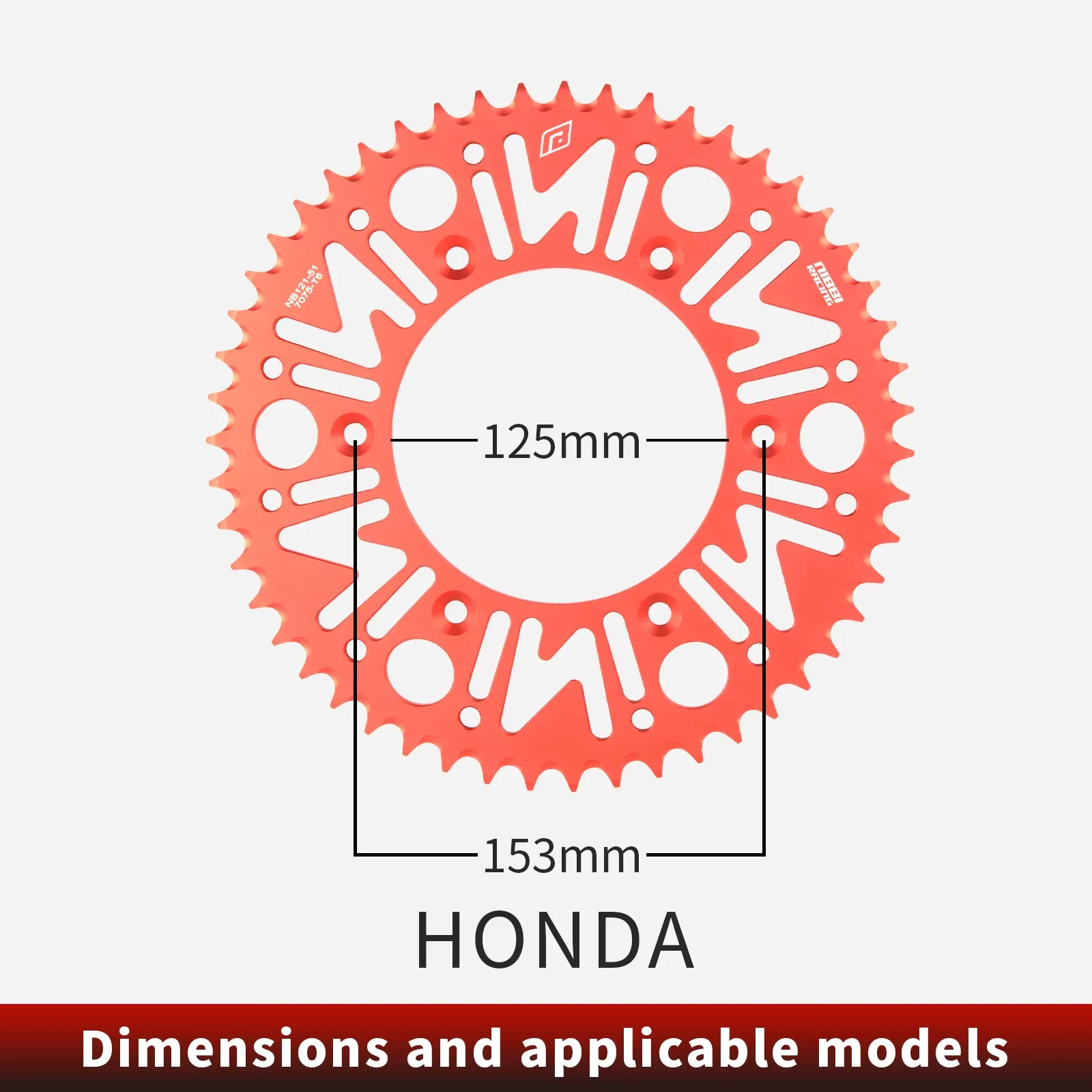 NIBBI Aluminium 49T 50T 51T Motorcycle Rear Chain Sprocket for KTM EXC SX MXC Honda CRF 450 XR 400cc Yamaha Dirt Bike