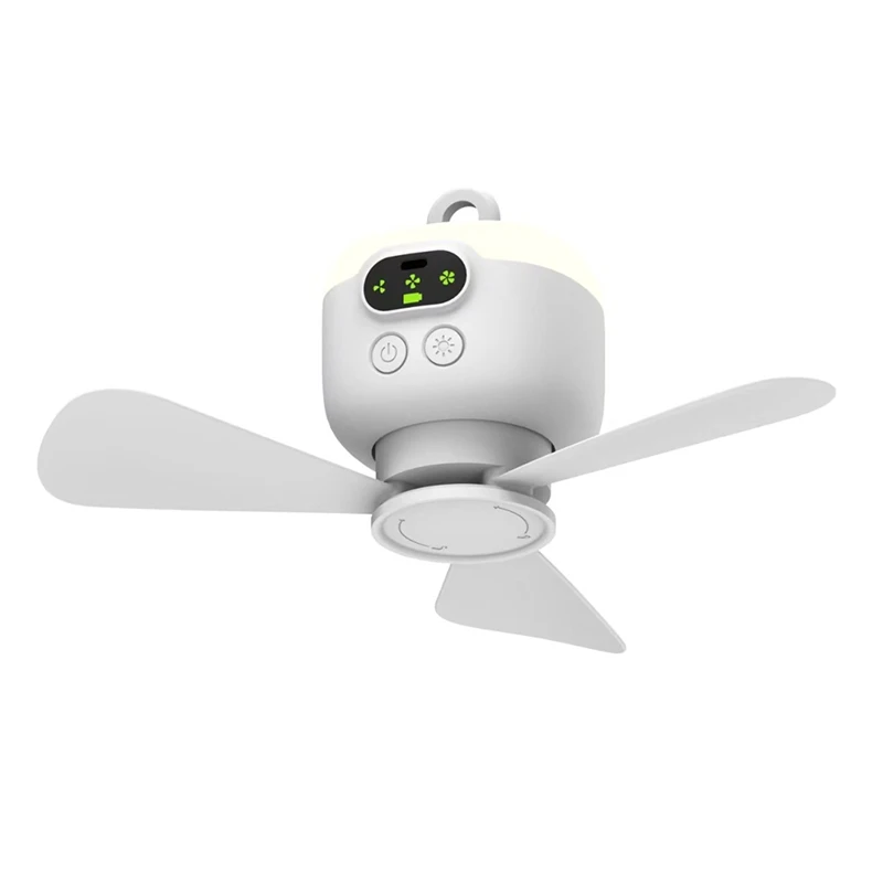 

ABHU USB Rechargeable Large Wind Ceiling Fan Removable Blades Night Lamp Lighting 8000Mah Capacity Household Outdoor Fan