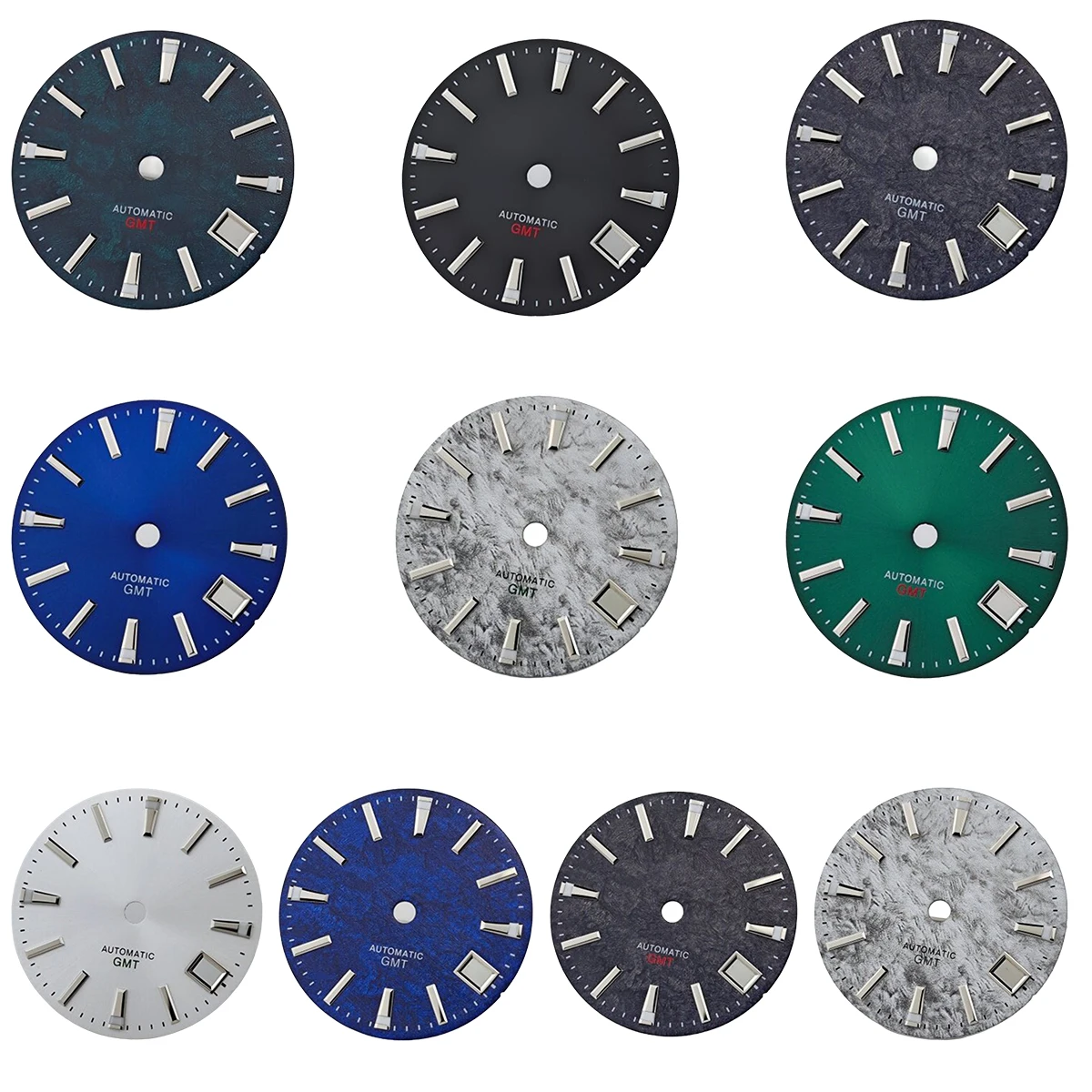 28.5mm No logo Sports GMT Sunburst 3D Watch Dial for Grand Seiko NH35/34 Spring Drive Automatic Movement BGW9 Case Mod Parts view 6