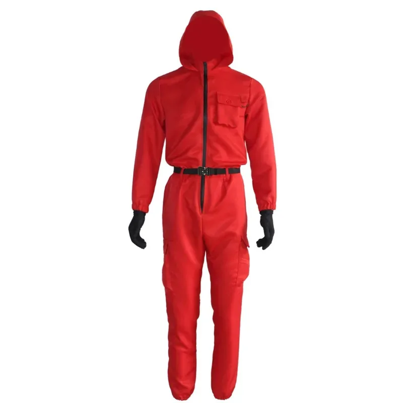 

Men Red Jumpsuit Cosplay Costumes Red Suit Adult Outfit Halloween