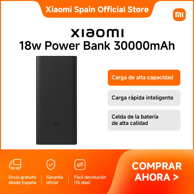 Xiaomi Power Bank 30000mAh 18W Carga Rápida Inteligente 🔋