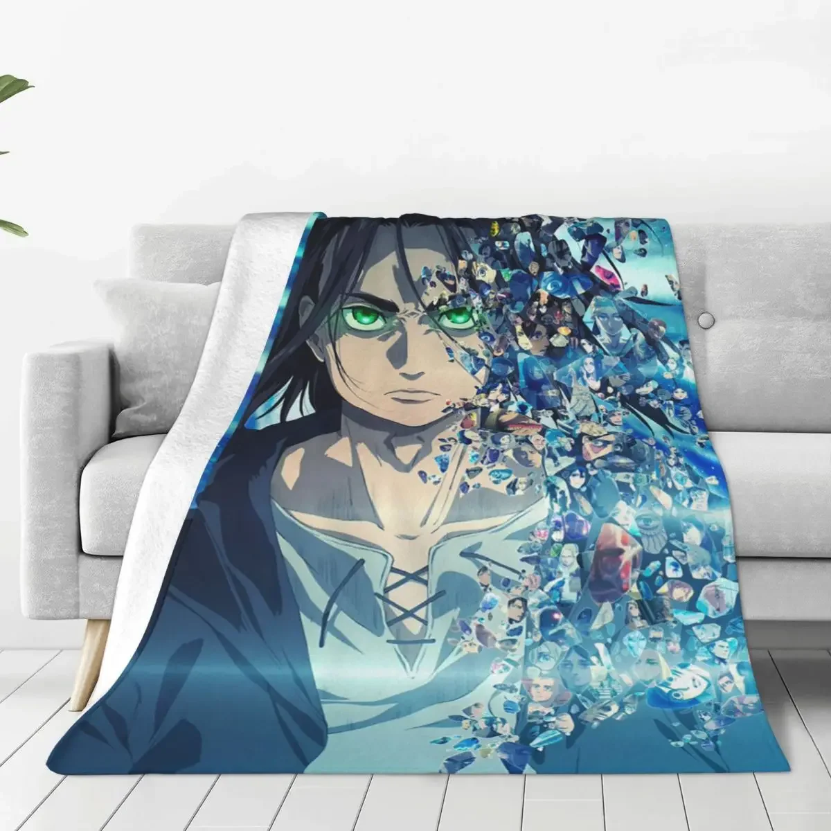 

Attack Cartoon Baby Blanket Flannel Autumn/Winter Anime Super Warm Throw Blanket for Sofa Outdoor Plush Thin Quilt