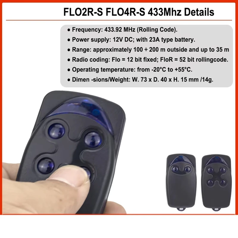 Controle remoto da porta da garagem do código de rolamento COMPLETO-433Mhz