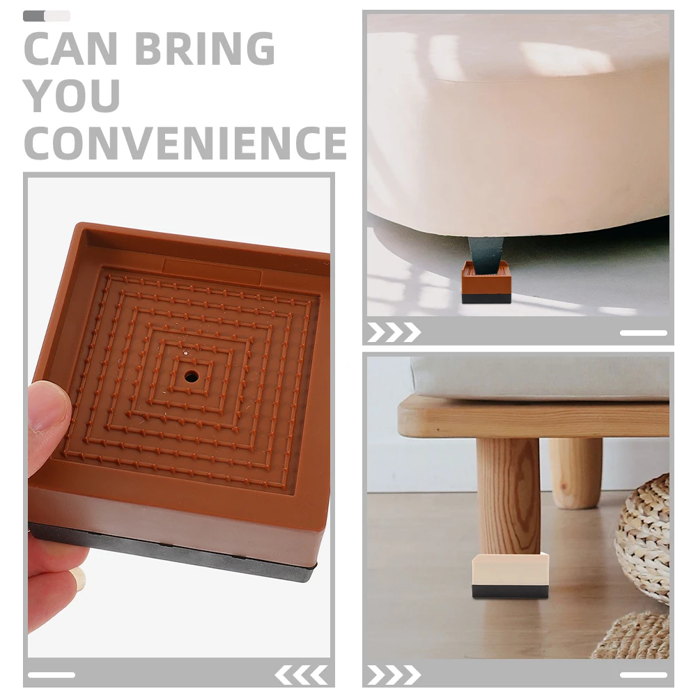 

4pcs Furniture Feet Pads Desk Risers Chair Sofa Bed Lifts Heavy Duty Riser Blocks Safe Durable Anti Scratch Long Lasting