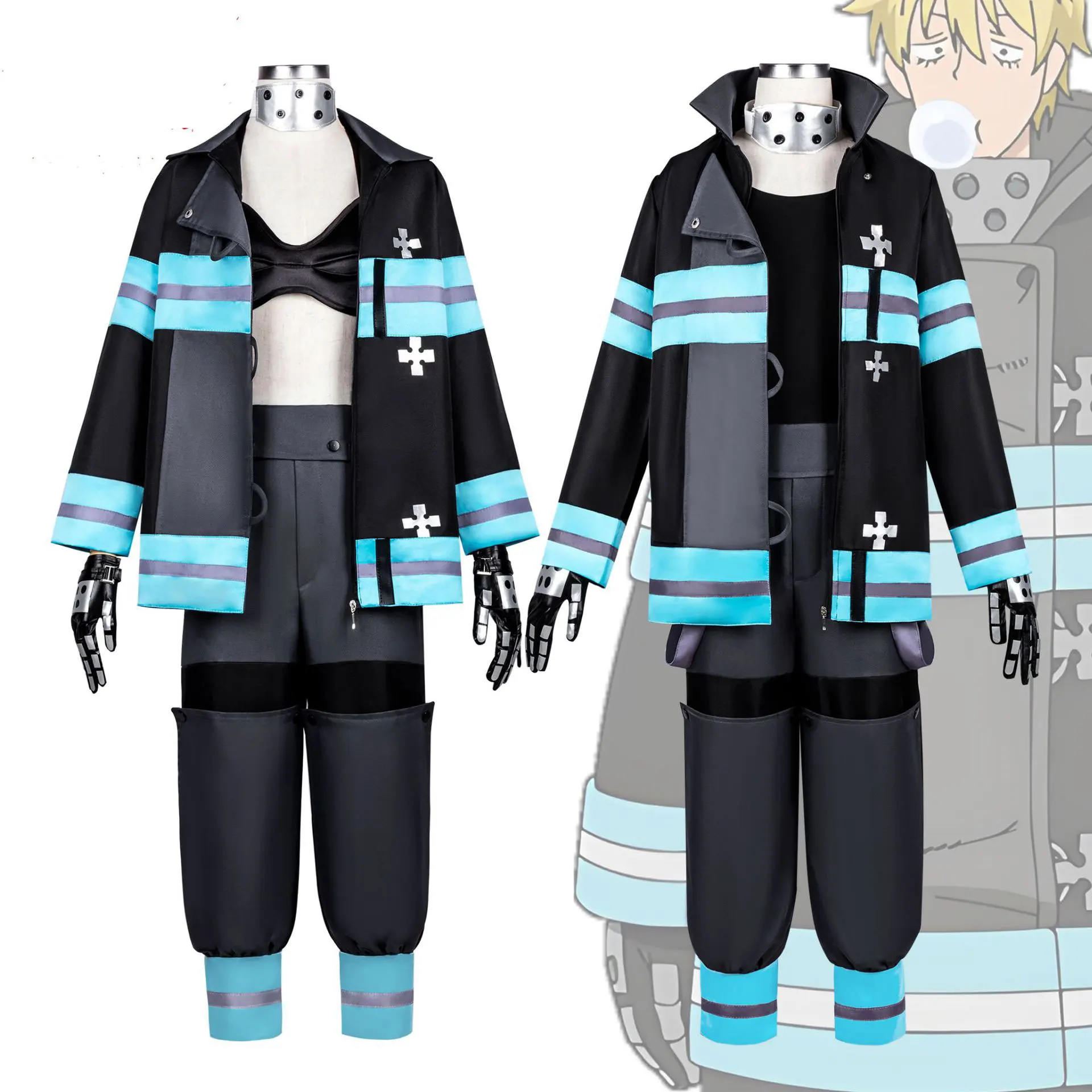 Disfraz de Cosplay de la Fuerza de Bomberos para Mujer, Conjunto de Uniforme de Anime para Adultos, Disfraz de Carnaval de Halloween, Atuendo para Fiestas Temáticas de Anime y Juegos de Rol