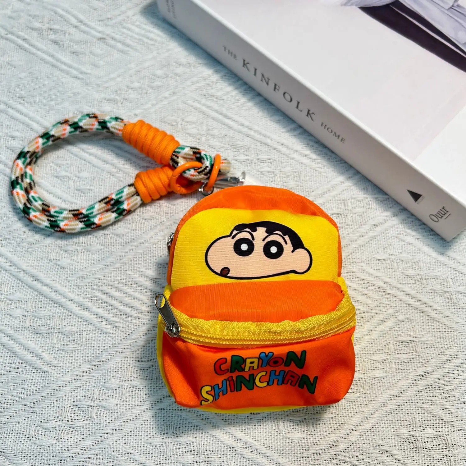 New Crayon Shin Chan Cartoon Change Zipper Bag, Kawaii Backpack Style Trendy Anime Hanging Decoration Bag Decorative Girl Toy