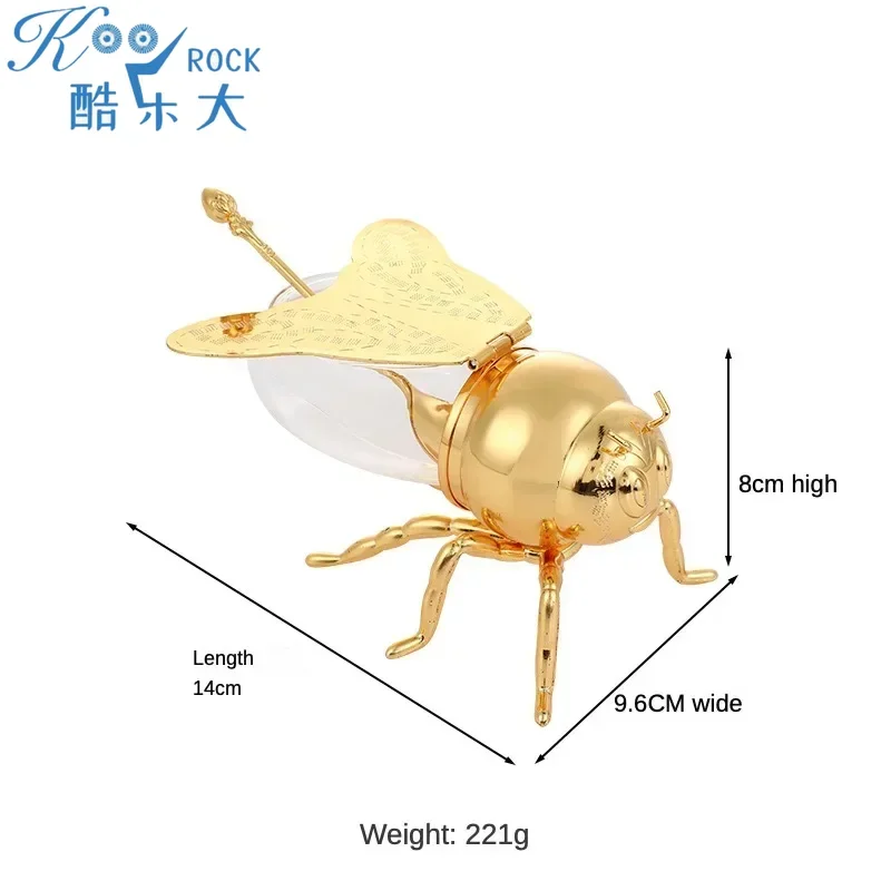 

Honeybee sugar Pot Container, Honey Jar, golden sugar cup with spoon, Jewish New Year dinnerware Rosh Hashanah Shana Tova