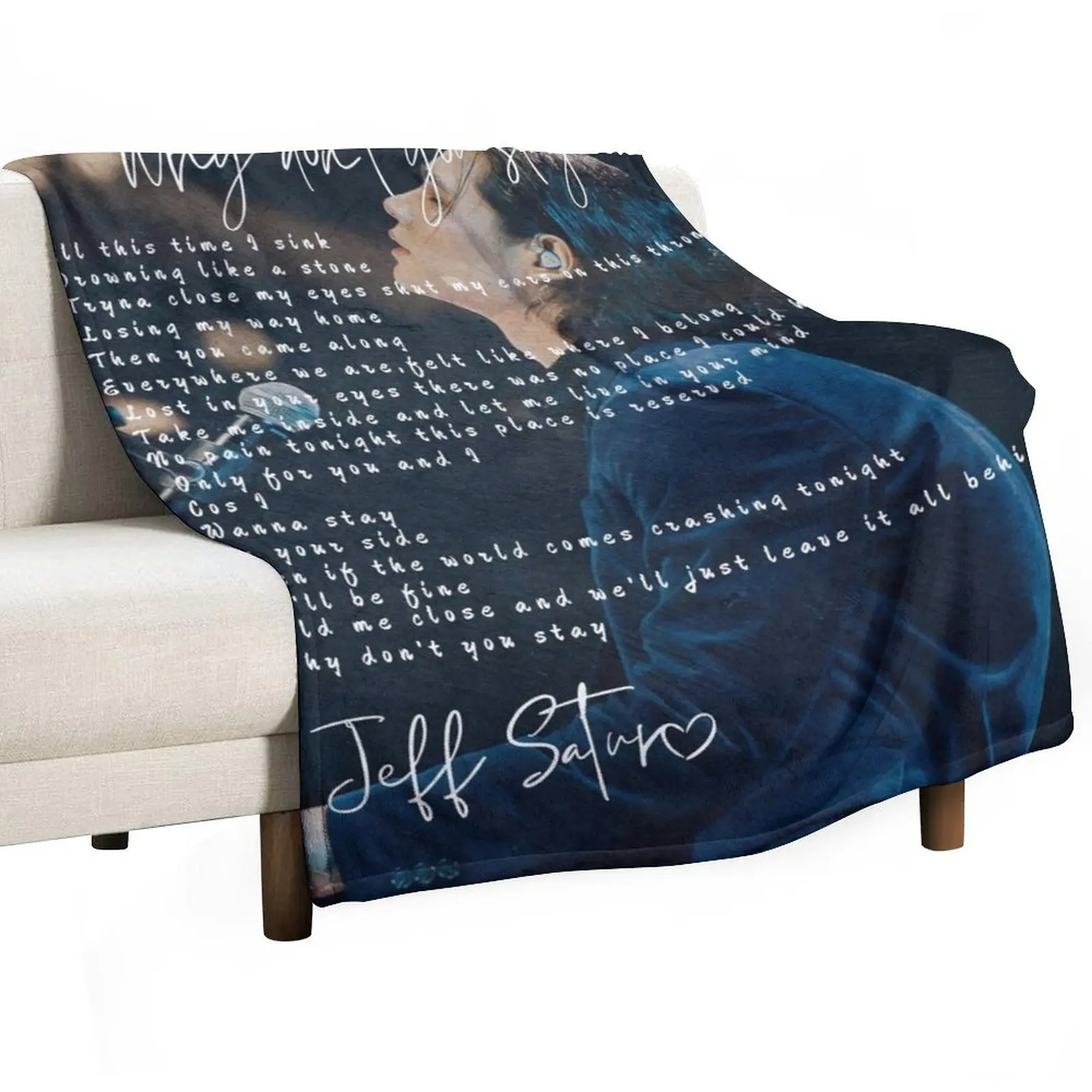 

Jeff satur why don't you stay English lyric Throw Blanket christmas decoration Decorative Beds Designers Thermal Blankets