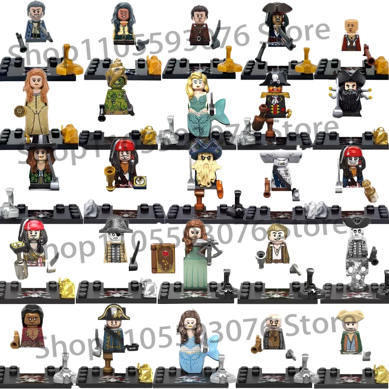 Figuras Clásicas de la Película Piratas del Caribe, Jack Sparrow, Accesorios para la Cabeza, Bloques de Construcción, Juguetes