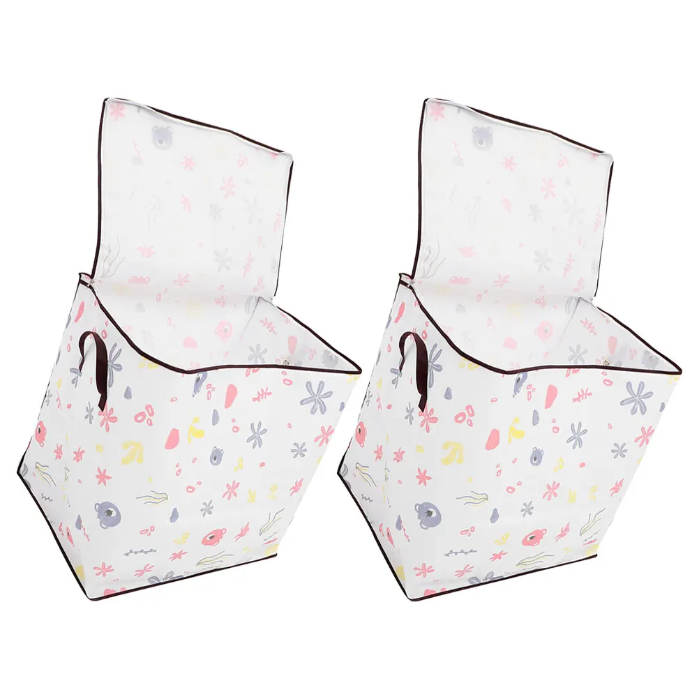 

2 Pcs Storage Box Cotton Quilt Blanket Organizer Comforter Bag Clothes and Home Vacuum Travel