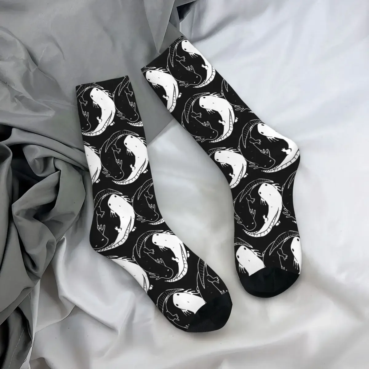 Axolotl-Calcetines largos de Yin Yang para hombre y mujer, medias absorbentes de sudor Harajuku, accesorios para todas las estaciones, regalos