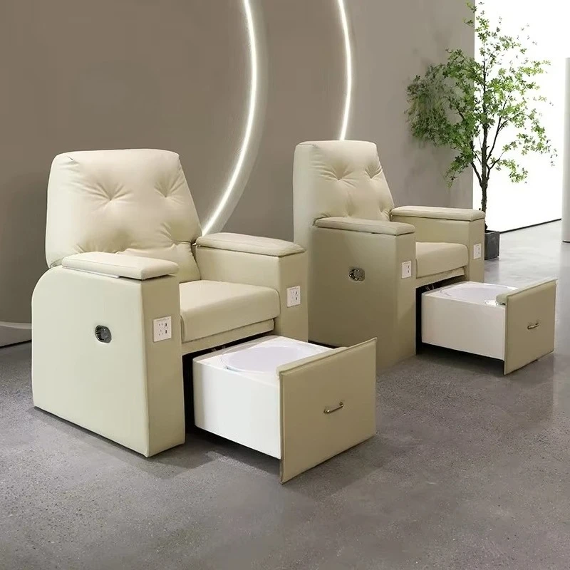 Electric Spa & Beauty Chair: Multi-Functional Recliner with Integrated Foot Bath and Dedicated Eyelash Service Station