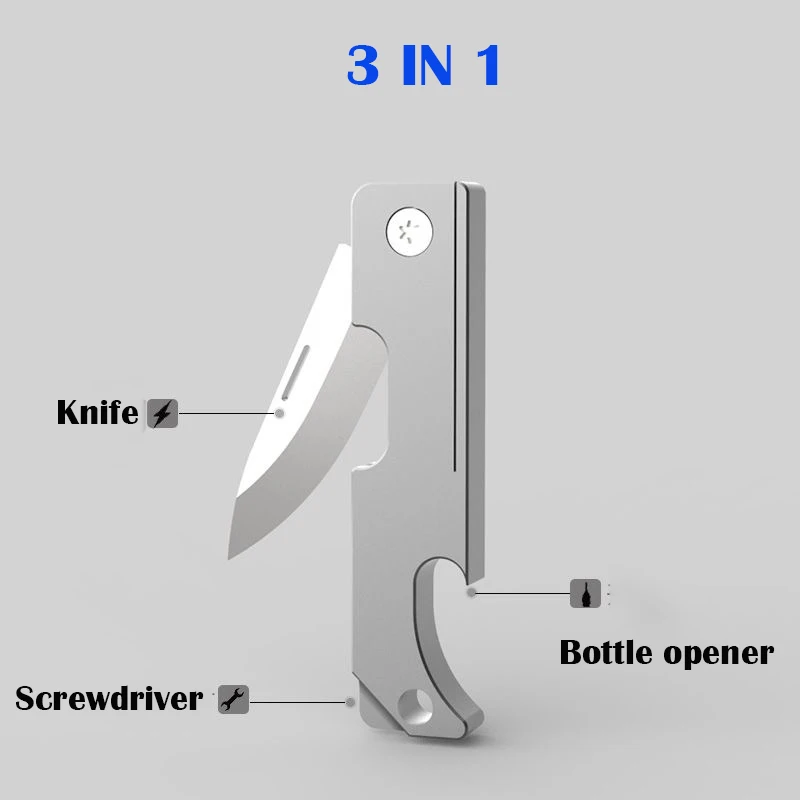 CNC MINI TC4 Titanium Alloy Folding Knife Multifunctional Bottle Opener EDC Portable Keychain Pendant  Express Unpacking Knife