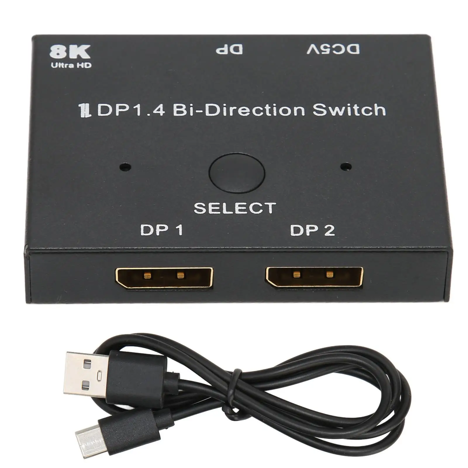

DisplayPort 1.4 Switch 2x1/1x2 Plug & Play for pc for laptop - Seamless DP Video Switching