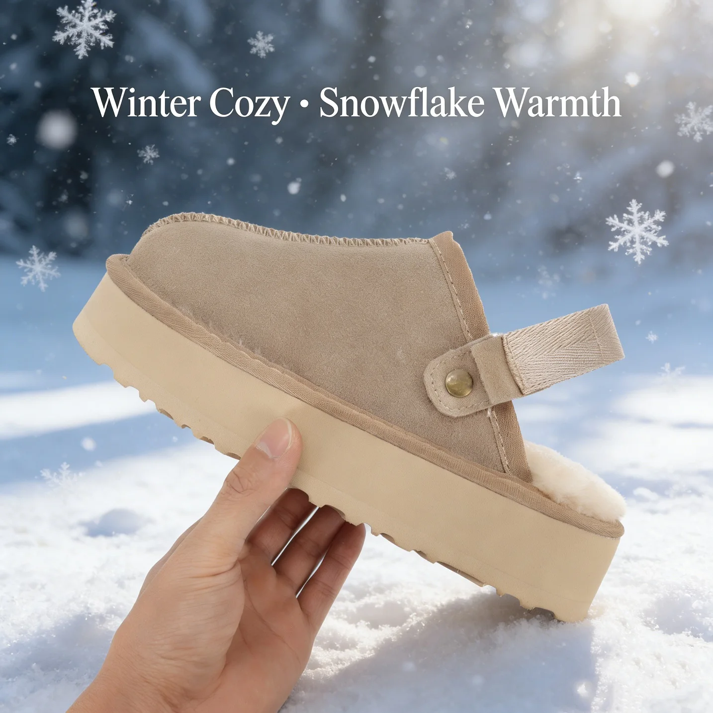 شعبية في أستراليا النساء الجلود صندل دافئ متعدد الأنماط النعال الفاخرة العلامة التجارية الشتاء الفراء Peeptoe حذاء القطن نصف النعال #5