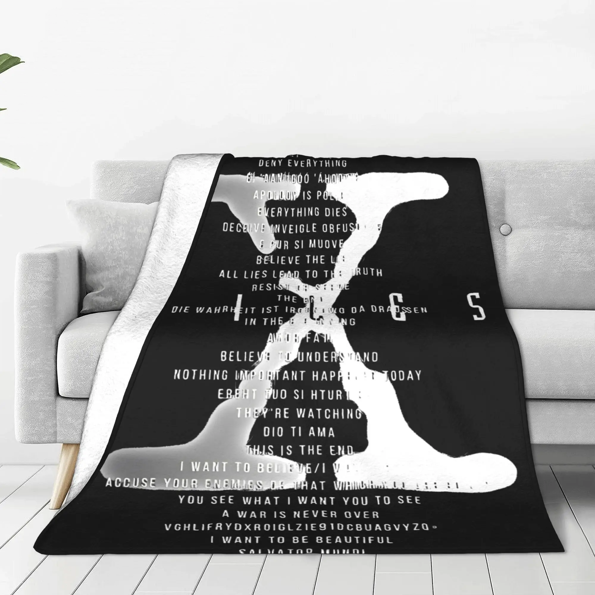 The X Files  All The Taglines Blanket  Flannel Awesome Warm Throw Blankets for Home  Winter