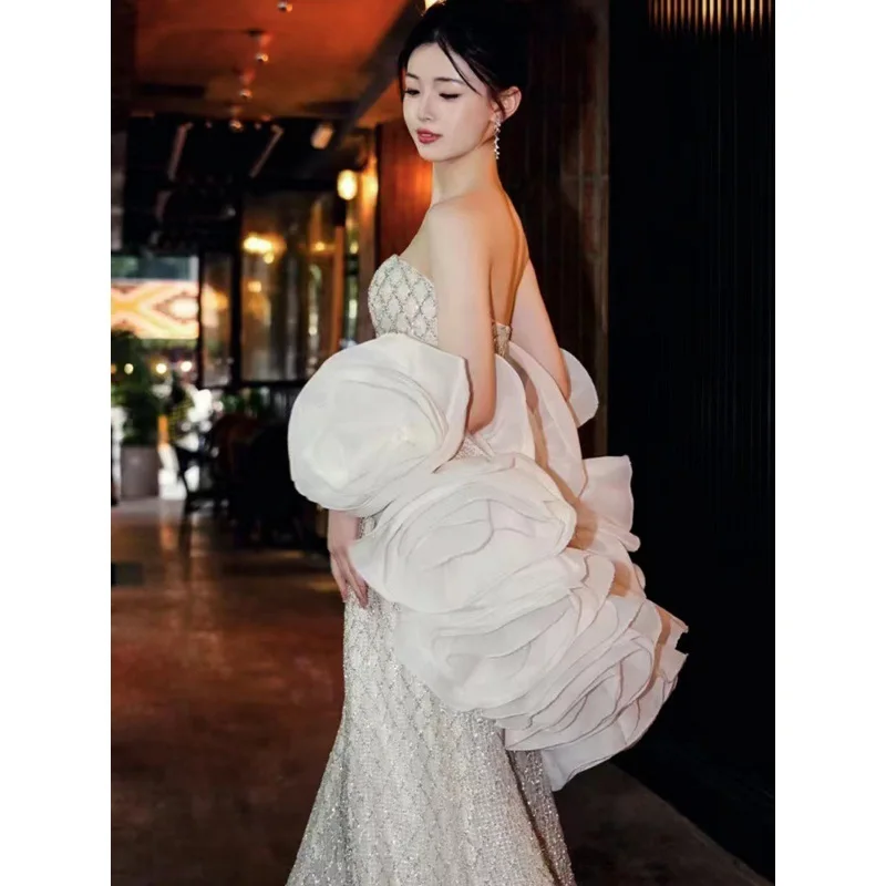 2024 جديد المرأة ثوب مسائي الزفاف الدكتور تألق بوستير كوكتيل الدكتور الزفاف ower استقبال الدكتور منتصف تنورة وسط الخصر