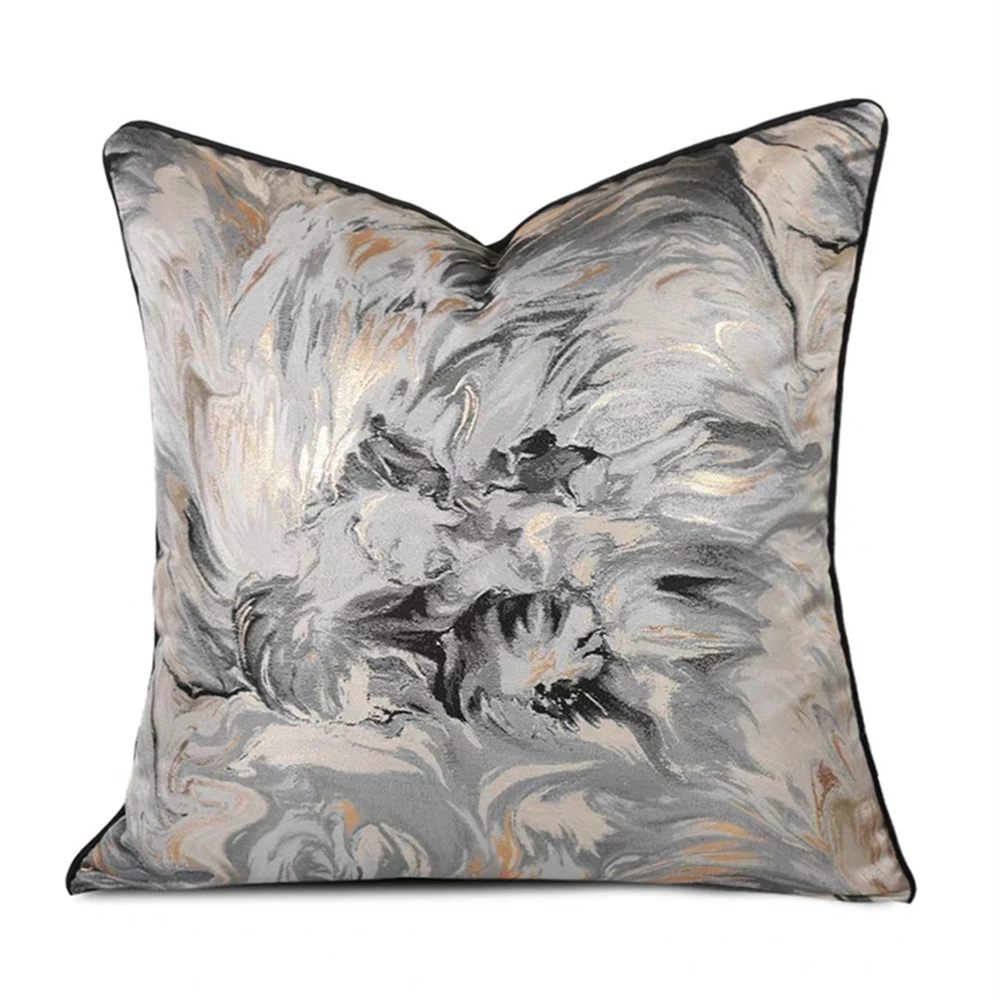 Modern Abstract Flowers Black Woven Pillow Covers 45x45cm Hotel Bedding Throw Cushion Cover 1 Piece Pack