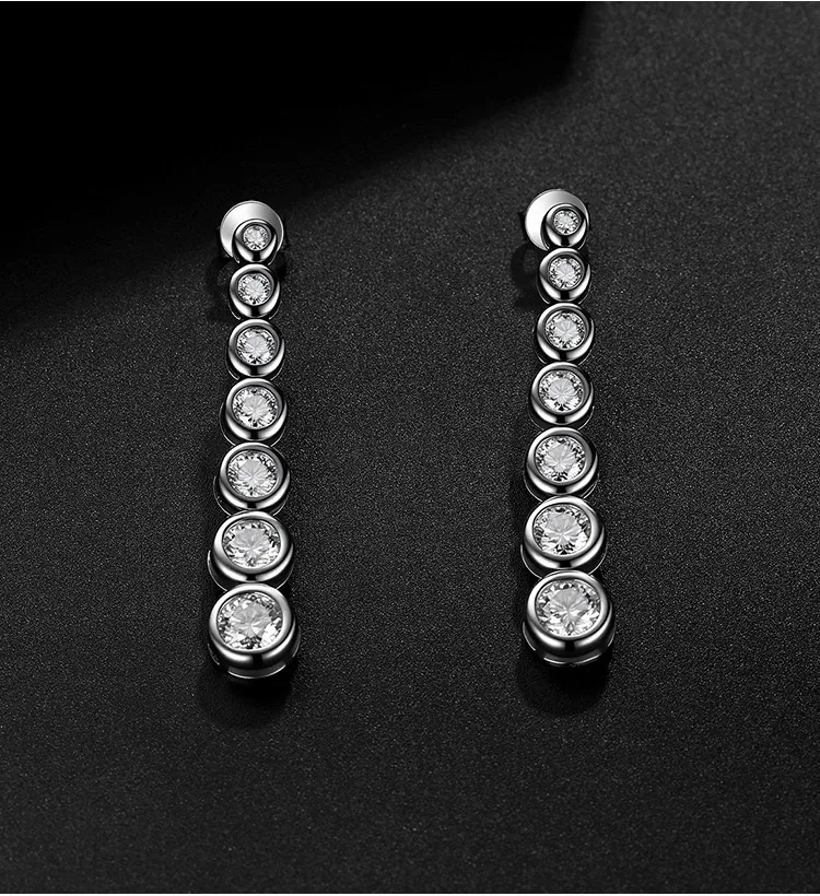 3,18 Karat D-Farbene Moissanit-Diamant-Blasen-Quasten-Ohrringe aus 925 Sterling Silber, Edle Damenschmuck Hängeohrringe, Geburtstagsgeschenk – Detail 2