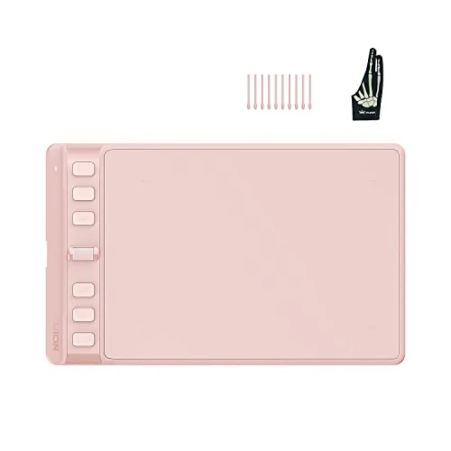 Inspiroy 2 Small Drawing Tablet Pink for digital art creation ABS plastic body vibrant pink color pressure-sensitive pen with 8
