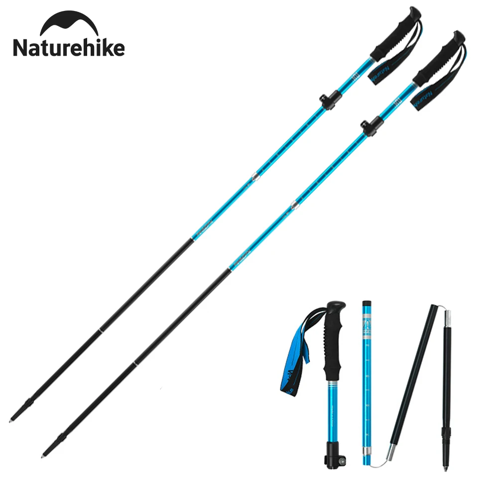 Naturehike St09 Nordic Trekking Poles Ultralight Foldable Aluminum Alloy Walking Sticks Portable Outdoor Travel Hiking Poles