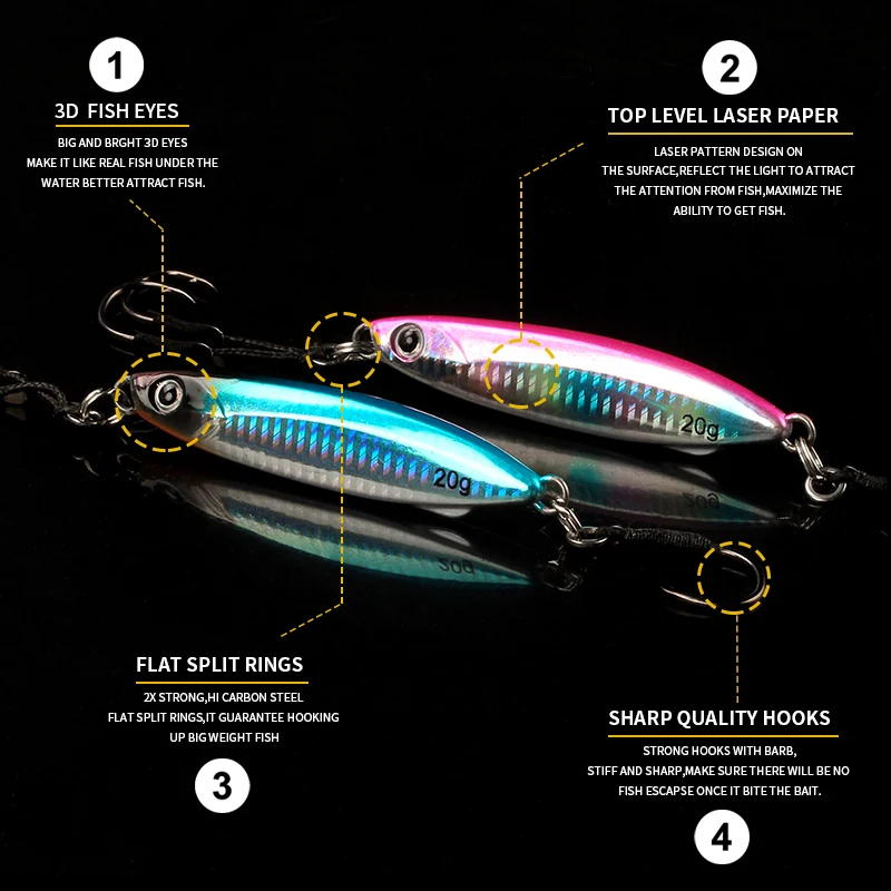Señuelos de metal para mar y jigging lento – cuchara 15-40 g - imagen 2