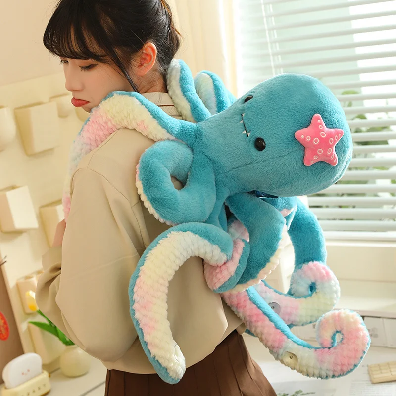 Juguetes de peluche de pulpo de Color de simulación, animales de peluche Fluffly, muñeca de acompañamiento suave y encantadora, almohada para dormir para niños, decoración de regalos para niñas