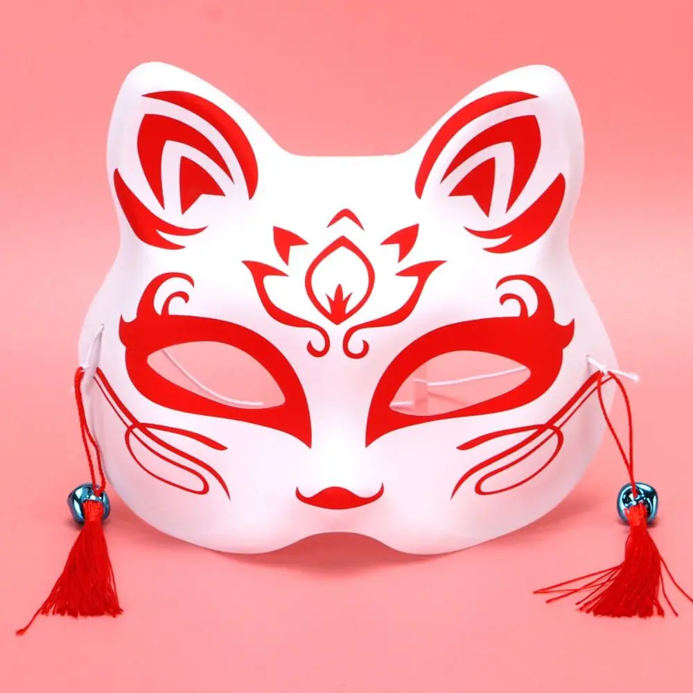 2Pcs Masquerade Hand-Painted Japanese Half Face Masks Cosplay Anime Foxes Mask Party Props