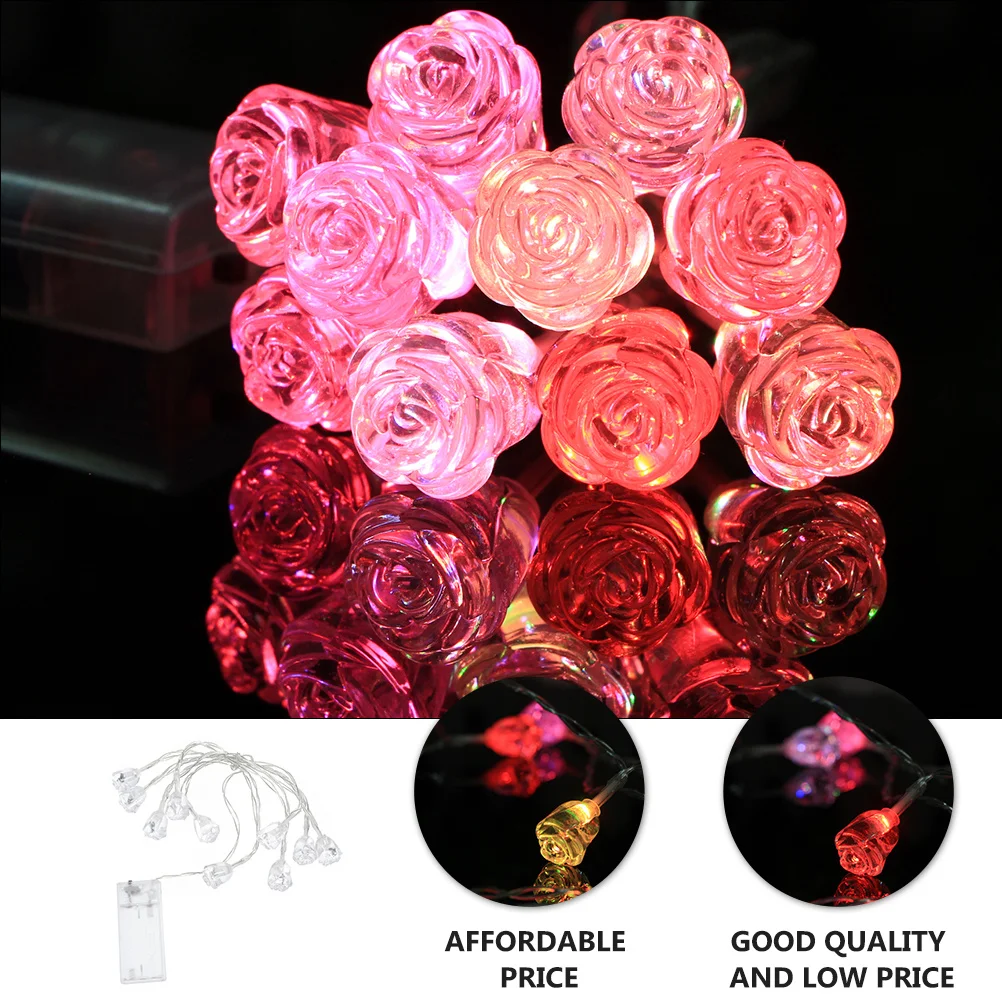 1 قطعة سلسلة أضواء عيد الحب تصميم شكل وردي احتفالي رومانسي متعدد المشهد ديكور حفلات الزفاف العملي #6