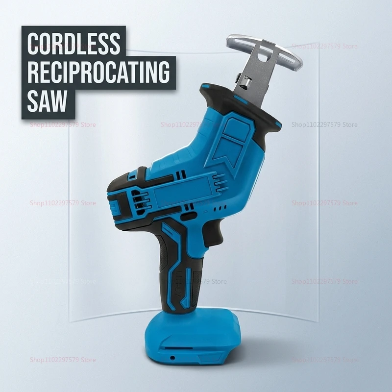 Cordless Electric Reciprocating Saw Handheld Power Tool for Wood Metal Pipe Cutting DIY Construction Outdoor No Battery Included