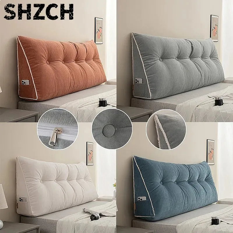 Headboard Pillow Triangle Cushion Backrest Sofa Waist Wedge Sleeping Pillow with Removable Cover