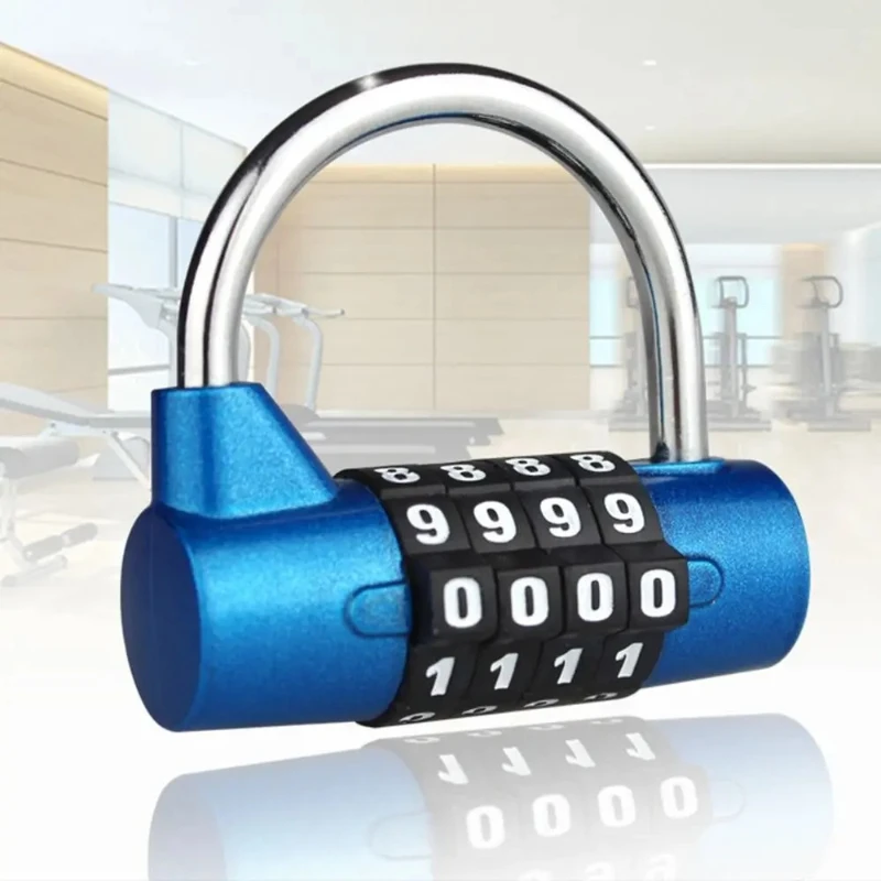 Weatherproof Security Padlock Portable Heavy Duty 4 Dial Digit Combination Lock Outdoor Gym Safety Code Lock