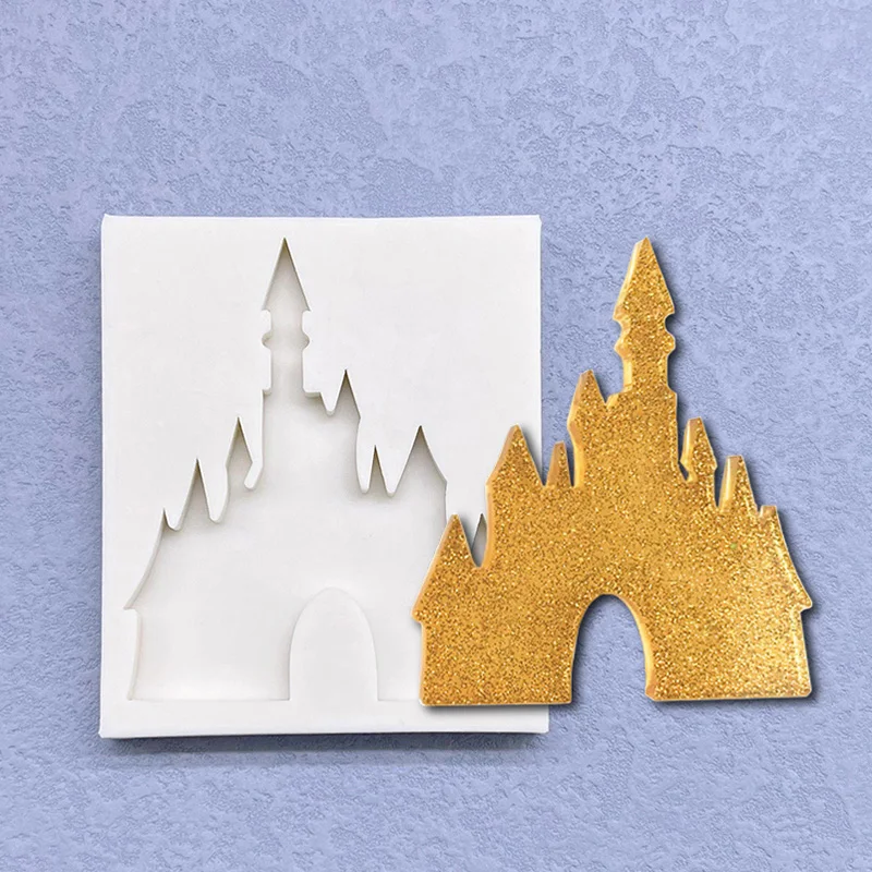 Schloss-Silikonform für Zuckerguss, Harzwerkzeuge, Cupcake-Backform, Fondant-Kuchendekorationswerkzeuge – Detail 3