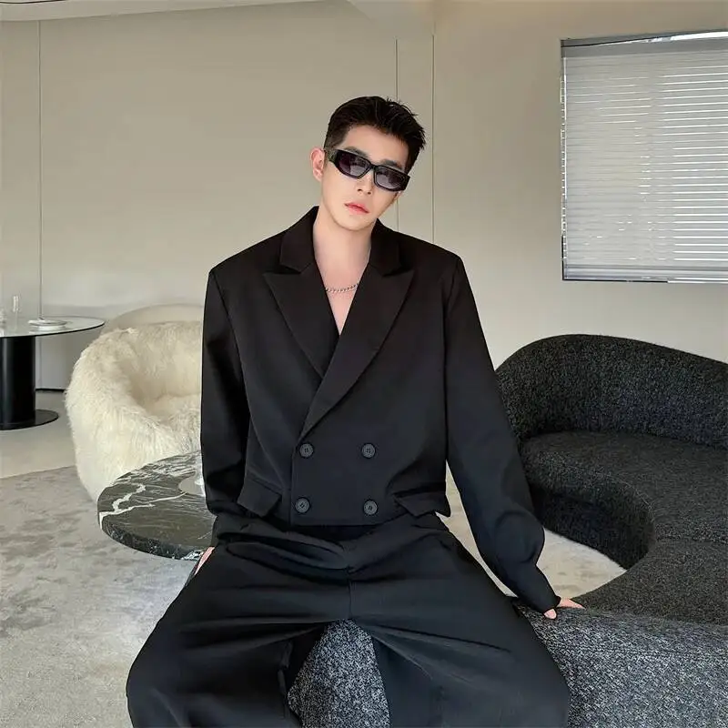 SYUHGFA-Veste Courte pour Homme, Vêtement de Printemps, Style Trempé, Solide, Document, Mode Coréenne, 2024