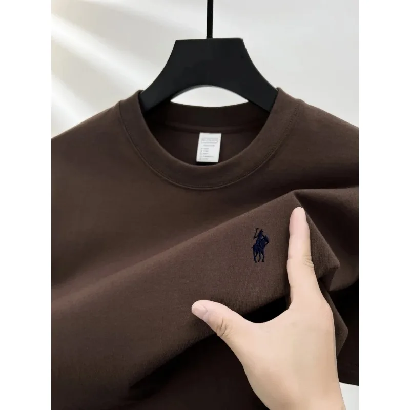 Men's Summer Pure Cotton Polo Shirt Short Sleeve Pony Embroidered Casual Breathable Premium Quality Tops
