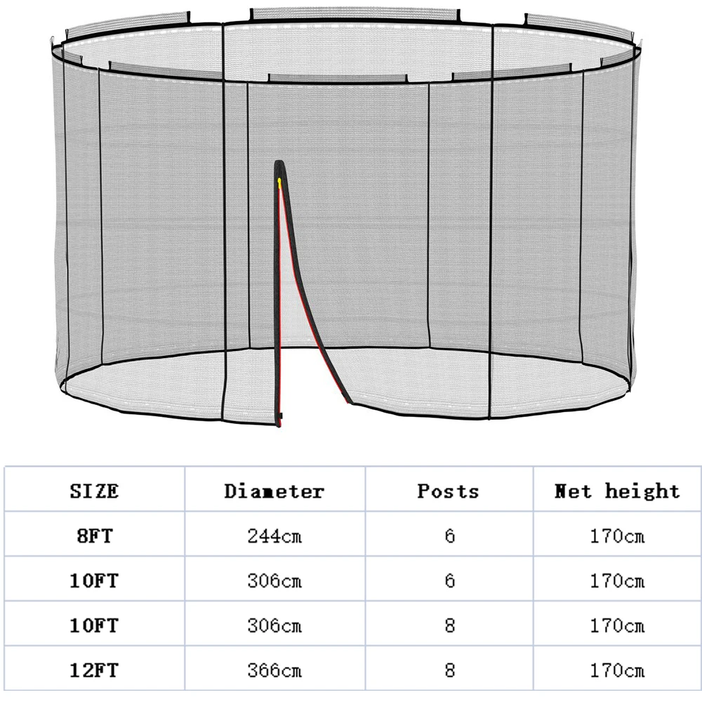 Replacement Safety Net for Trampoline, Replacement Net for 6/8 Poles, Internal Net, Tear-Resistant, UV Resistant