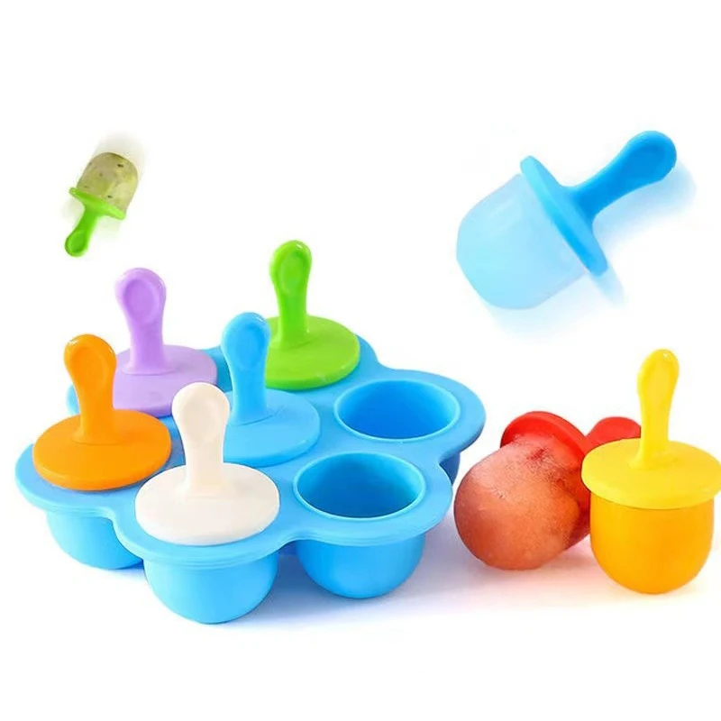 Silicone Popsicle Molds, Ice Pop Molds, Storage Container for Homemade Food, Kids Ice Cream DIY Pop Molds - BPA Free Food Grade