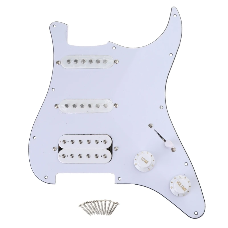 

Single Coil Guitar Pickups, 3-Ply Pickguards Set with 3-Way Scratch Plate Prewired Loaded Pickguard SSH Pickups