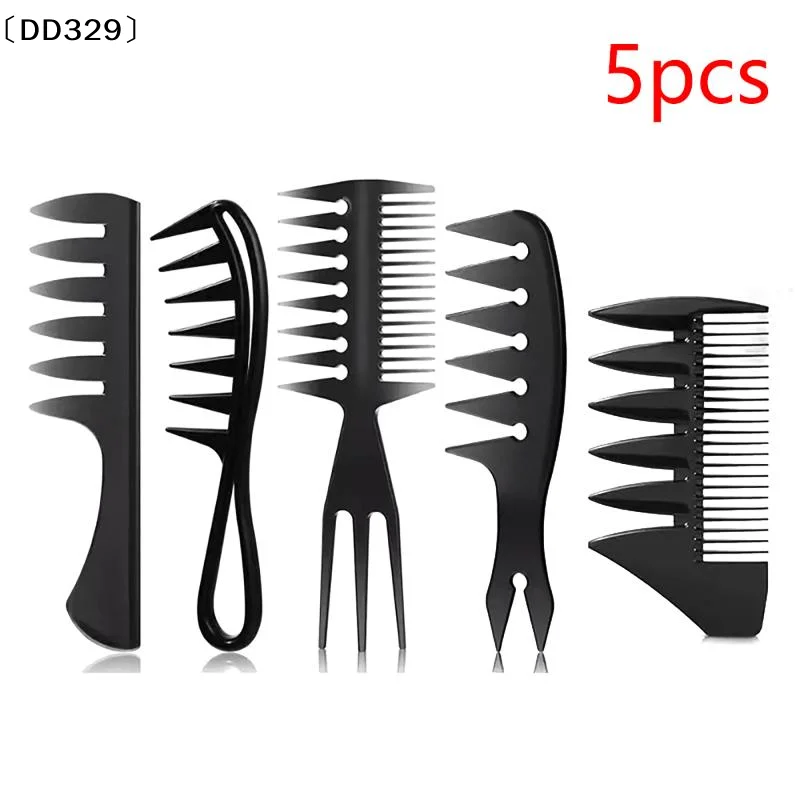 5Pcs Hair Styling Wide Tooth Comb Hair Pick Texture Comb Slicked-back Undercut Anti Static Comb Styling Comb Set For Men〔DD329〕