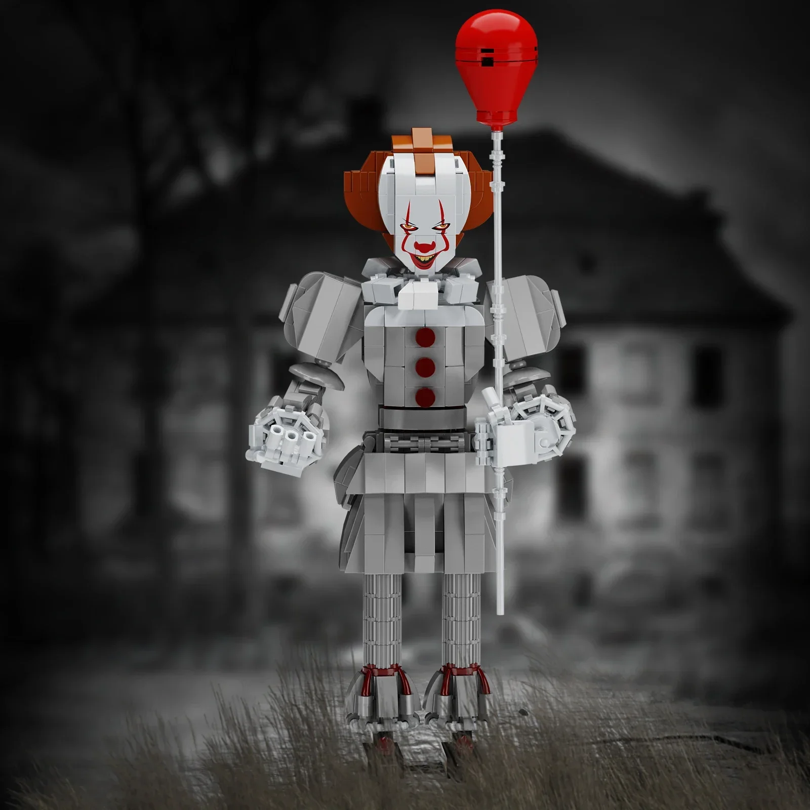 Moc Stephen King's It Figura de filme Pennywises Conjunto de blocos de construção Boneca Terror Presentes de Halloween para crianças (525 peças)