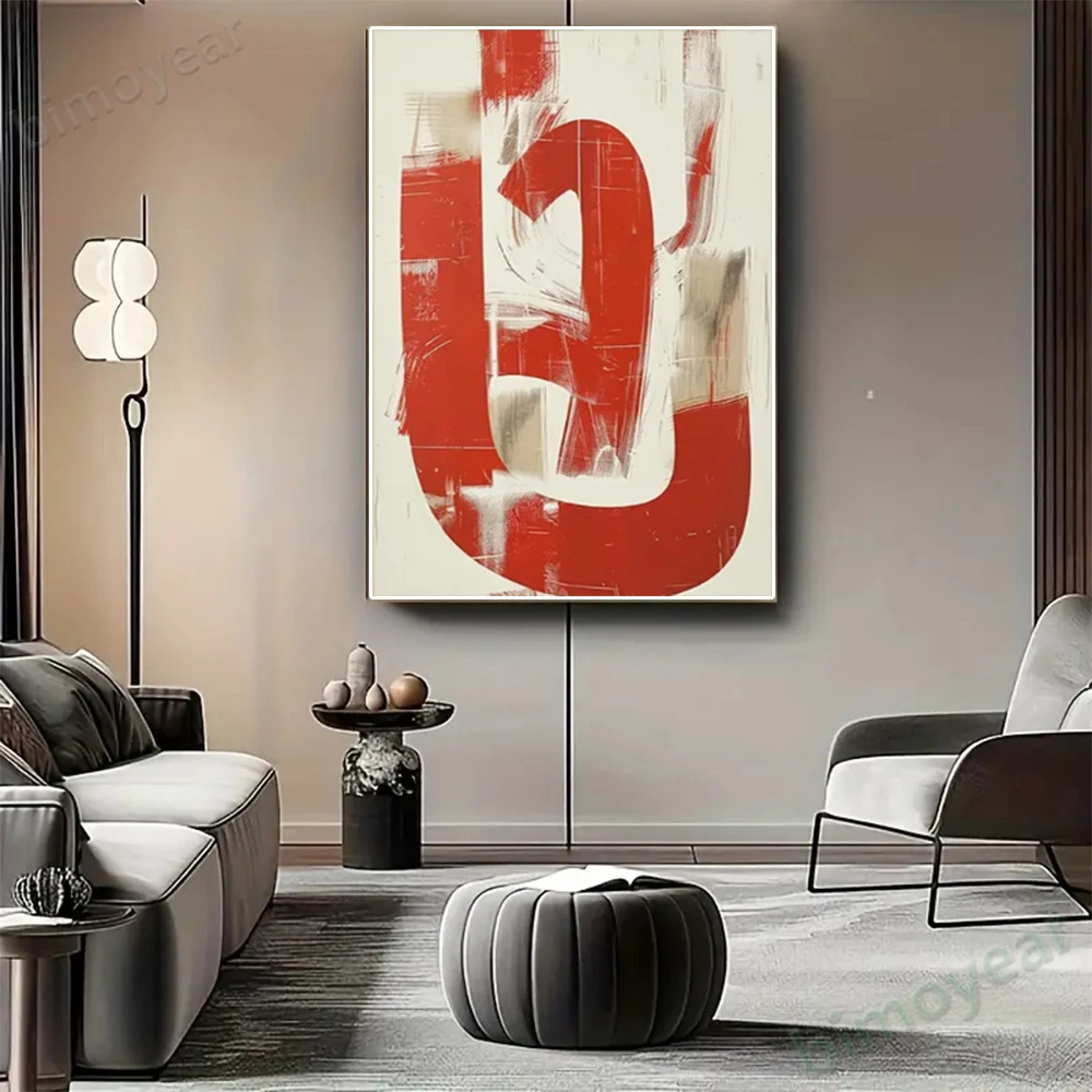 

100% hand drawn in red abstract oil painting original wall painting home living room decoration paint interior aesthetics