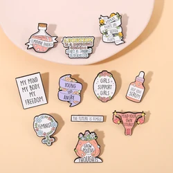Feminine Energy Letter Brooches Baby Bottle Design Metal Badge Pin Medal Bag Decoration Wholesale Give It To Your Best Friend