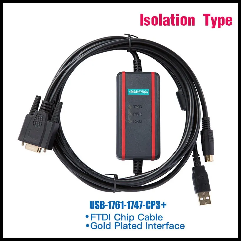 CNC Suitable Allen Bradley PLC Programming Cable AB MicroLogix1000/1200/1400/1500 Series PLC Cable USB-1761-1747-CP3