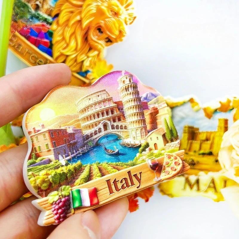 Italy Landmarks Fridge Magnet - Iconic 3D Colosseum Tower & Duomo Set Unique European Gift for Travel & World Explorer Decor