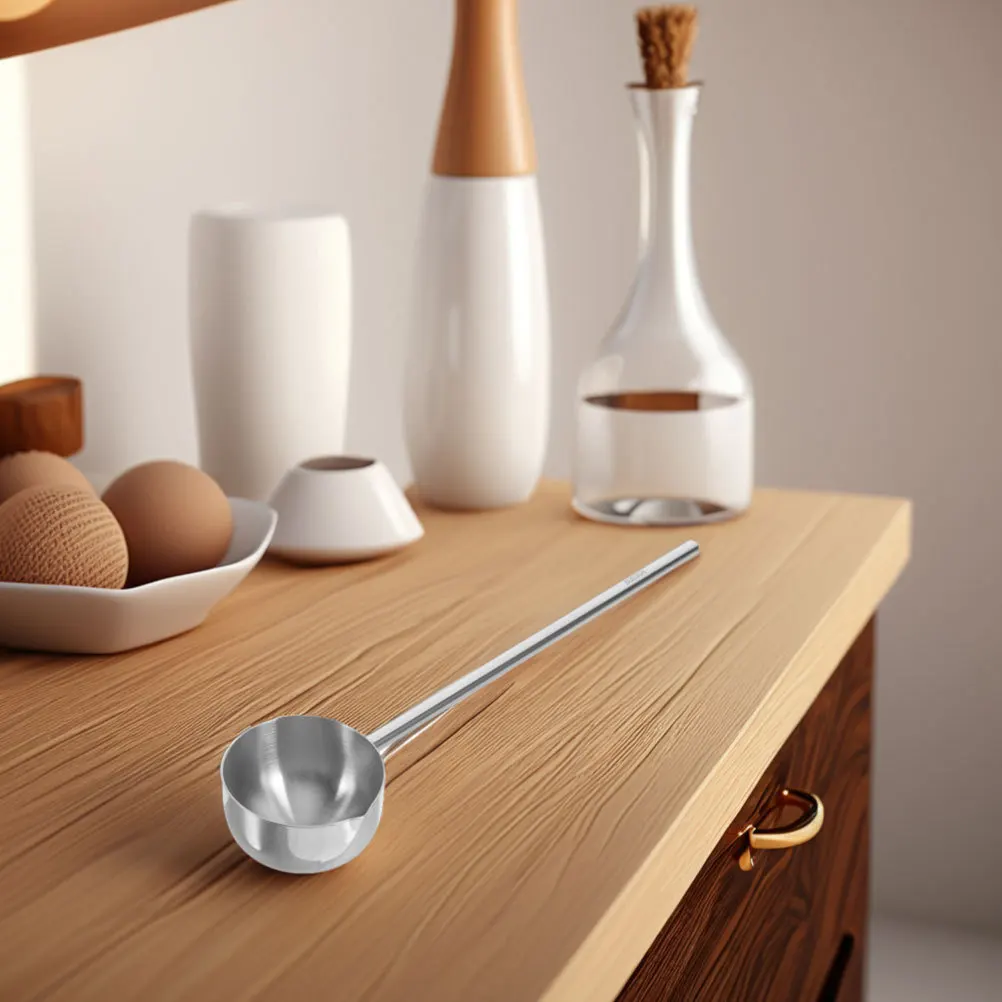 

2pcs Stainless Steel Mini Long Handle Hot Oil Splash Protection Compact Kitchen Gadget For Home Restaurant Use Ladles For